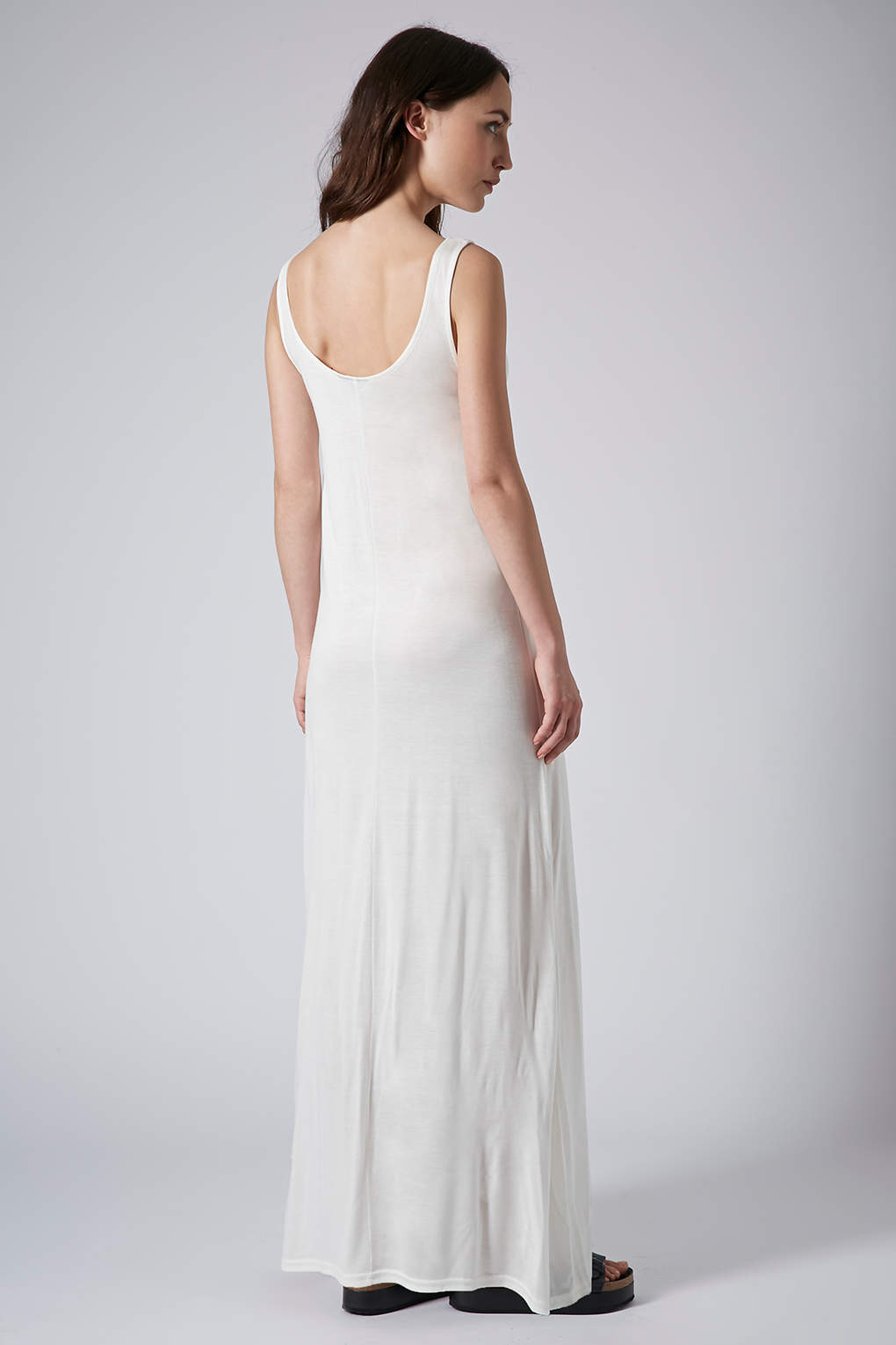 Lyst - Topshop Plain Low Back Maxi Dress in White