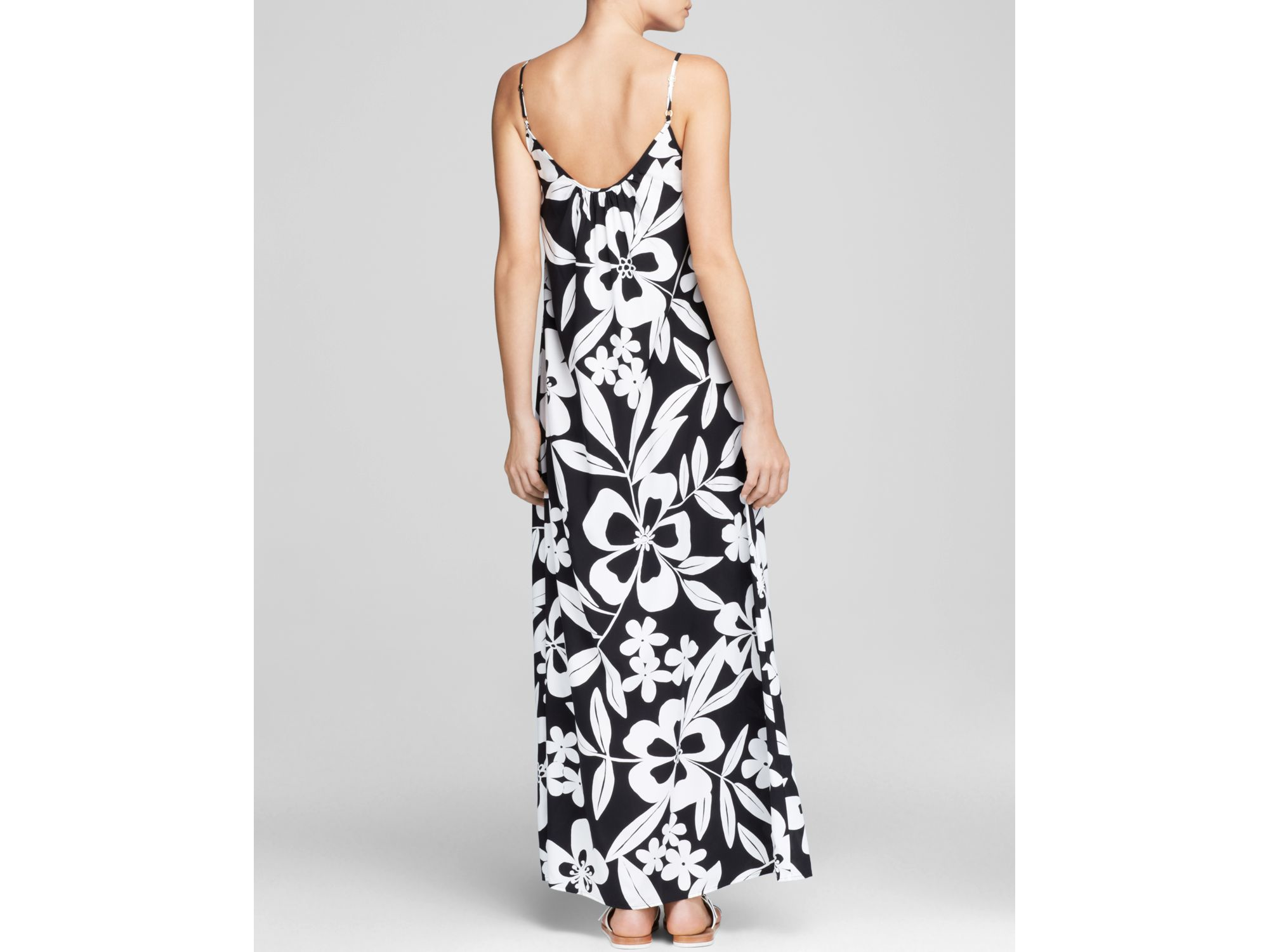 Tommy Bahama Black Hawaii Floral Long Beach Swim Cover Up Maxi Dress