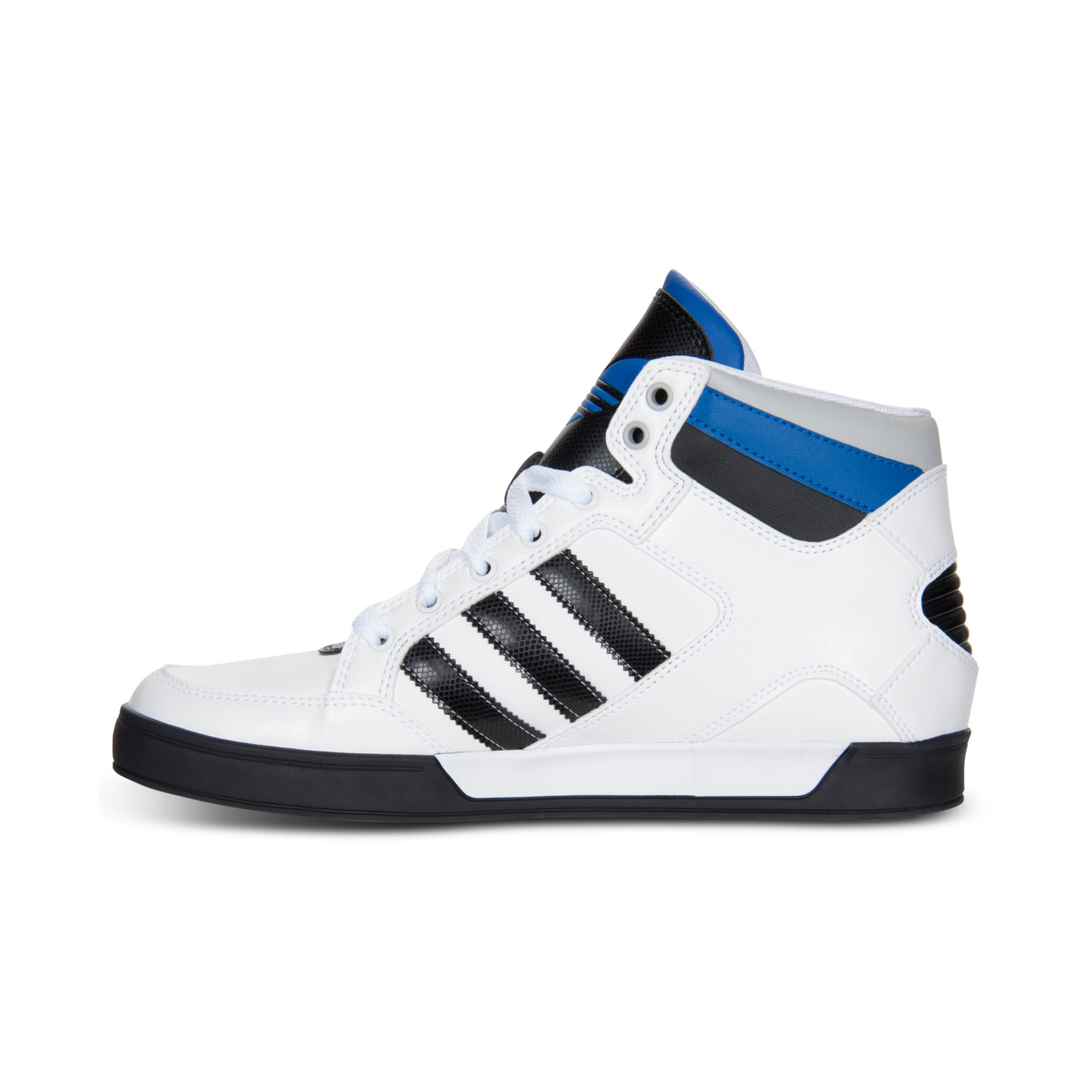 adidas Originals Hard Court Hi Casual Sneakers in White/Black/Blue ... عود مروكي طبيعي
