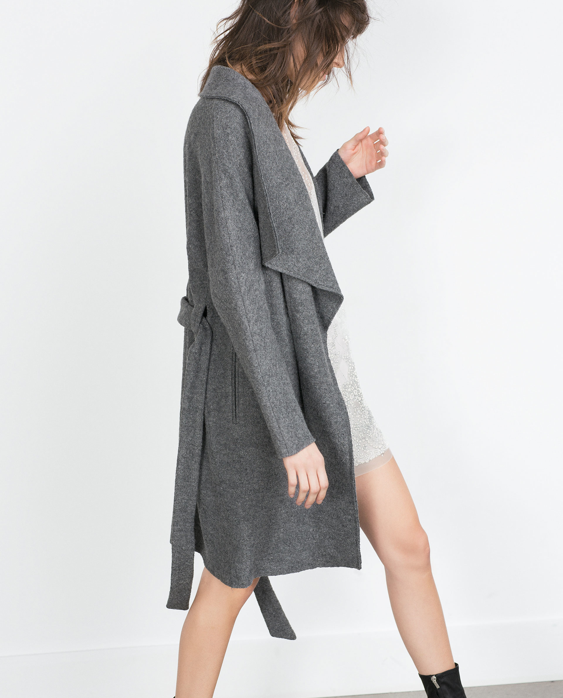 Zara Wool Coat in Gray Lyst