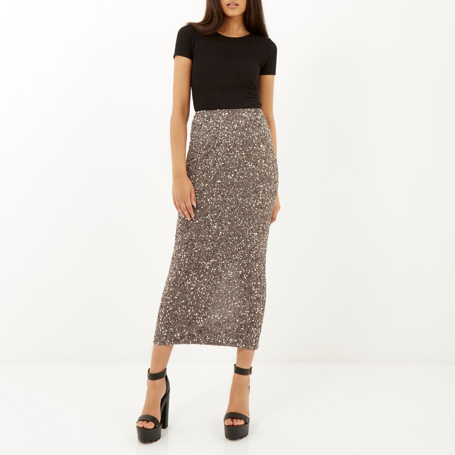 ivy park sequin pencil skirt