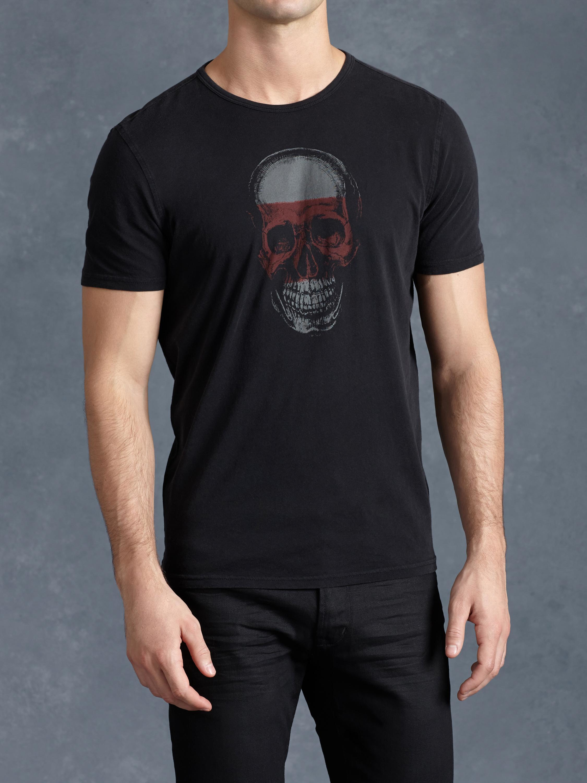 John Varvatos Skull Graphic Tee in Black for Men | Lyst