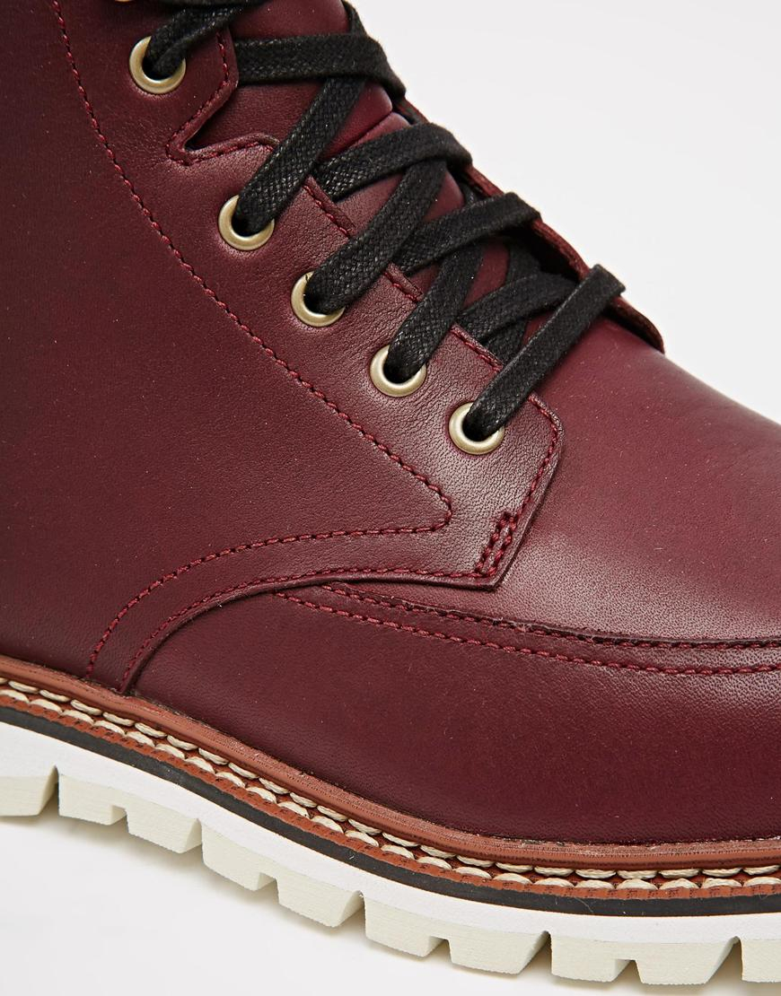timberland red leather boots
