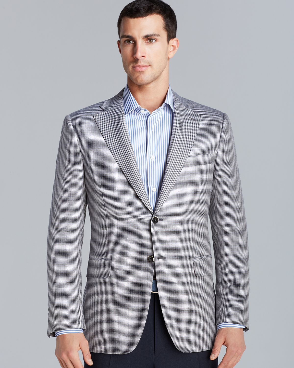 Canali Siena Twotone Houndstooth Sport Coat Regular Fit in Light Grey ...