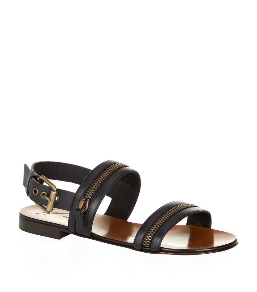 Giuseppe Zanotti Zip Strap Sandals in Black for Men Lyst