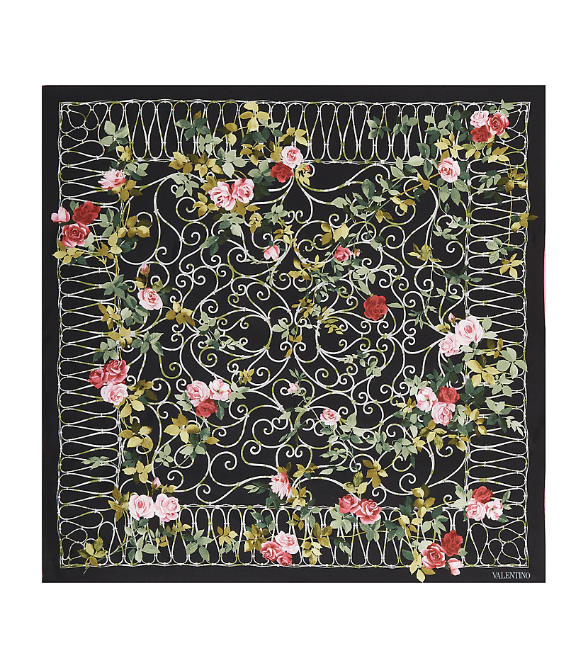 Valentino Rose Trellis Silk Scarf in Floral (rose) | Lyst