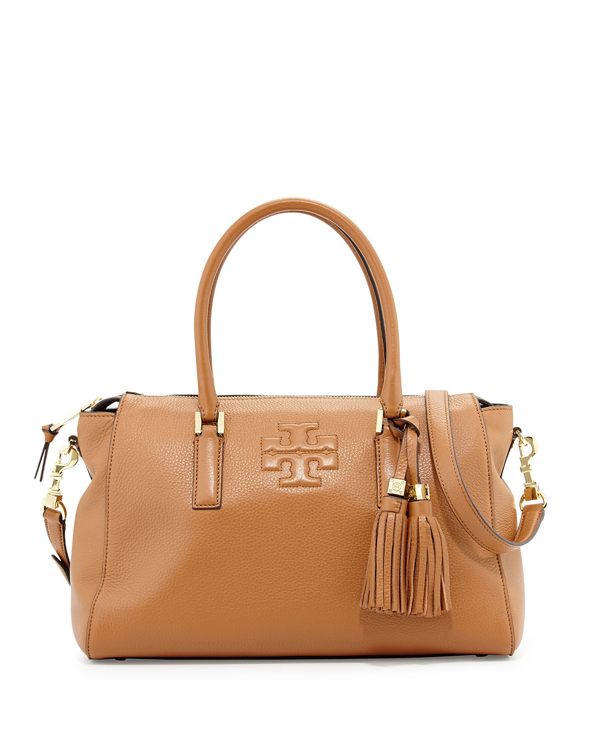 Tory burch Thea Leather Zip Satchel Bag in Brown (BARK) Lyst