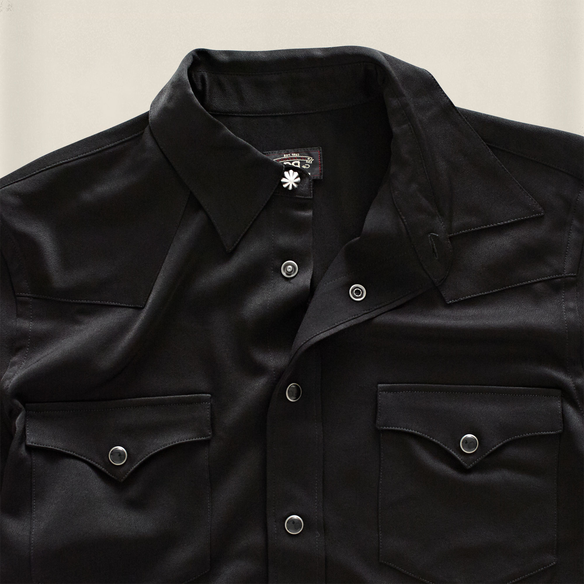 RRL Satin Western Shirt in Black for Men - Lyst