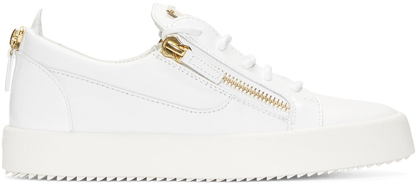 white and gold giuseppe sneakers