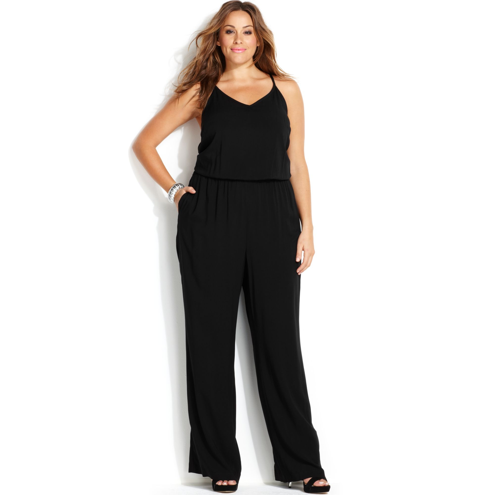 plus size sleeveless jumpsuit
