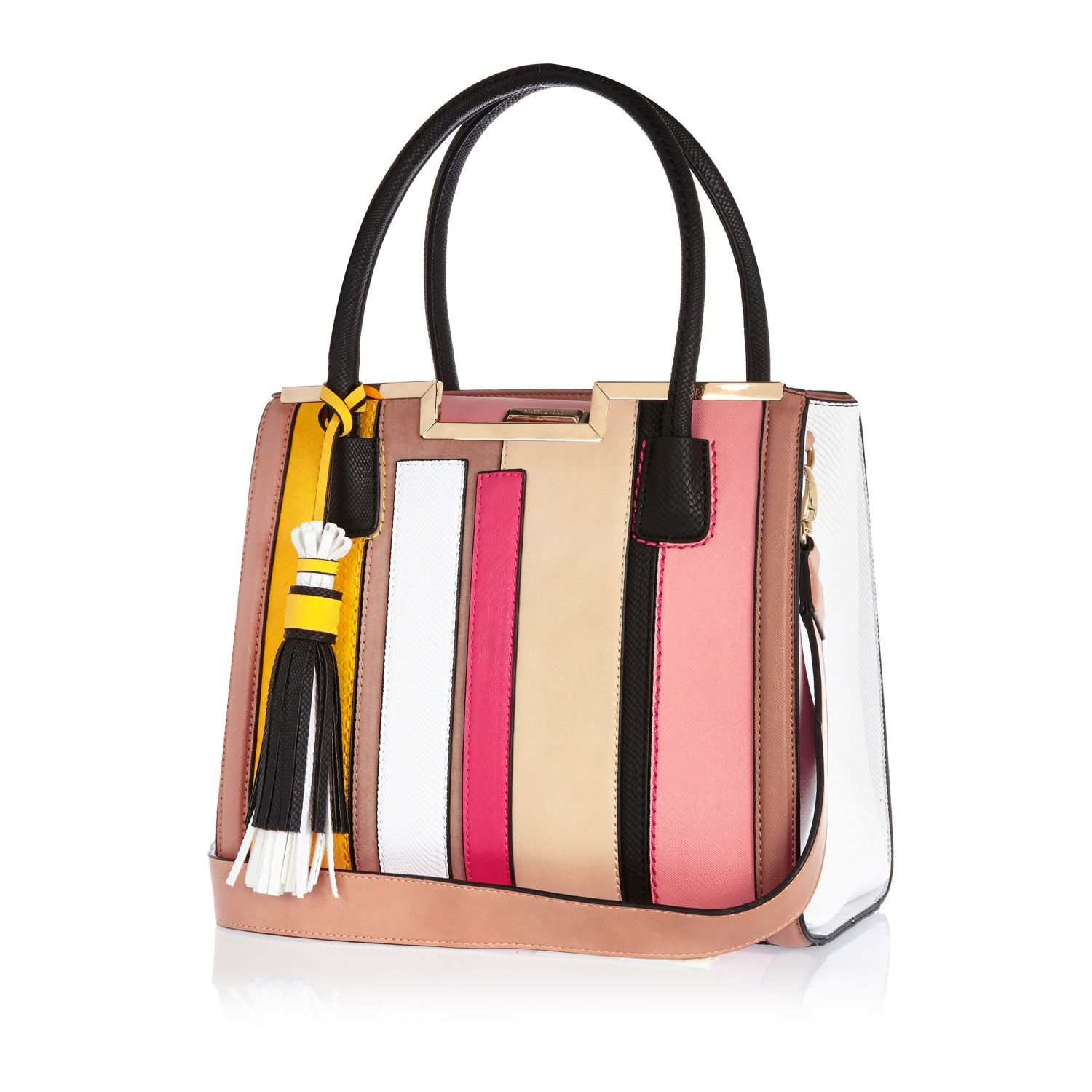 river island pink tote bag