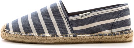 Soludos Classic Striped Espadrilles Light Navywhite in Blue (Light Navy ...