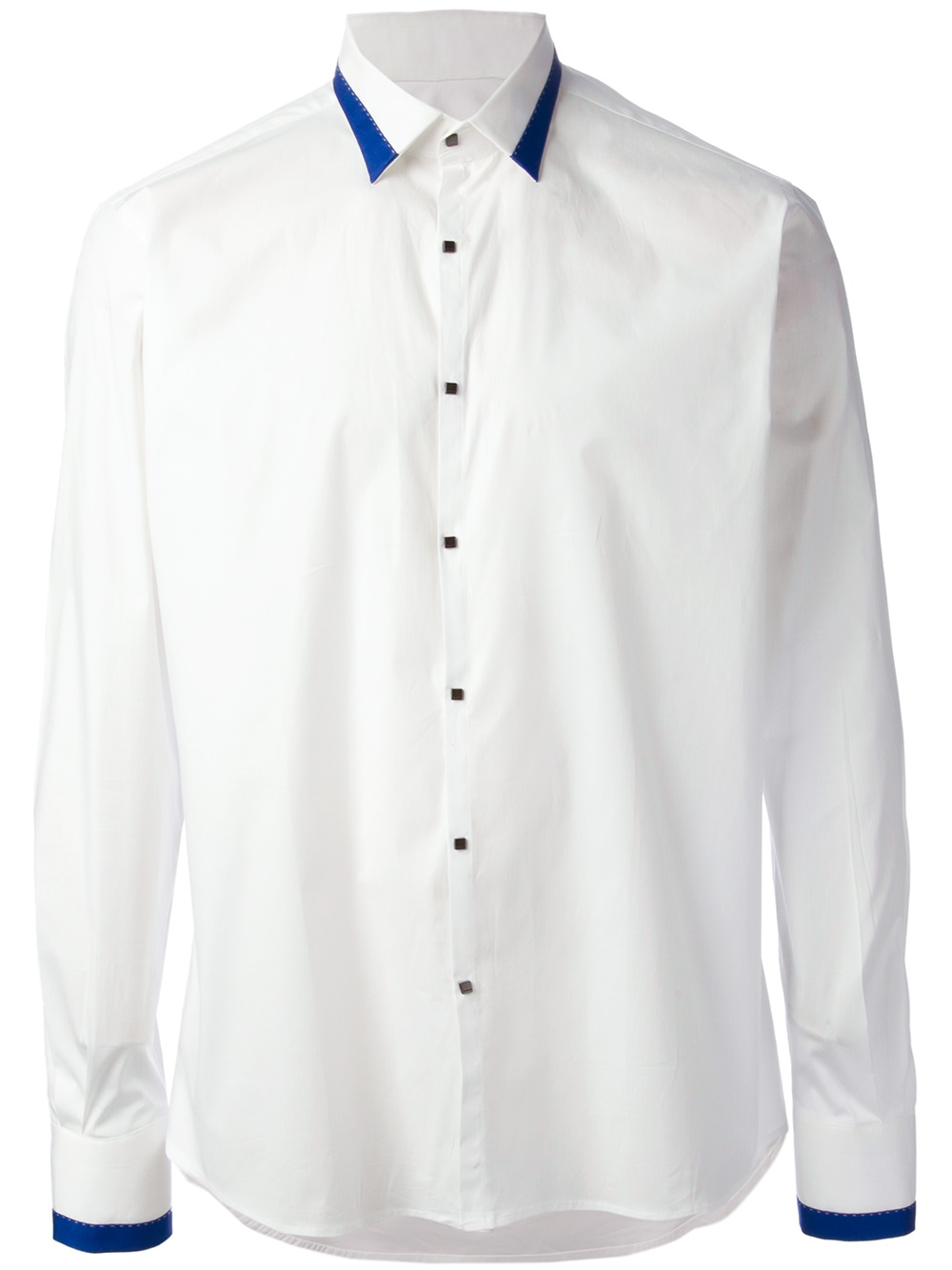 Lagerfeld Contrast Collar Shirt in White for Men | Lyst