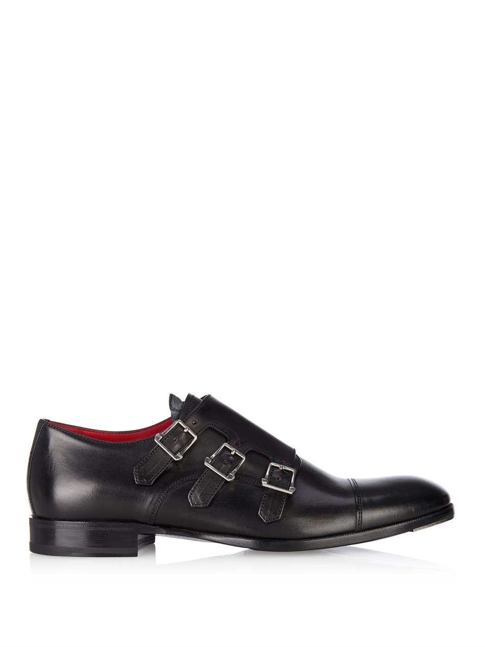 triple monk strap shoes