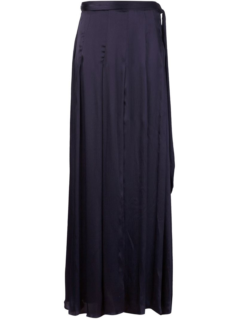 Lyst - L'Agence Long Silk Skirt in Blue