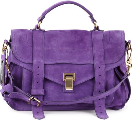 Proenza Schouler Suede Medium Satchel Bag in Purple | Lyst