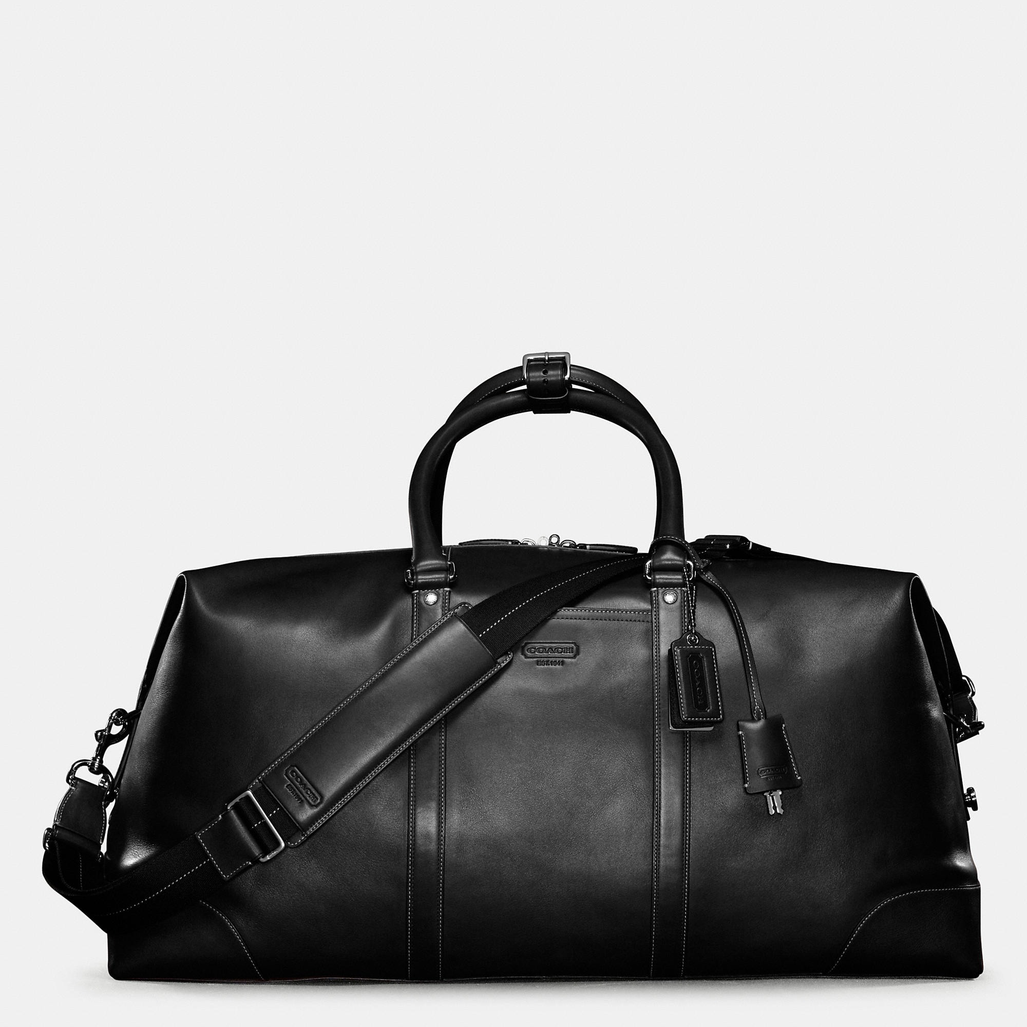 COACH Transatlantic Travel Carryon In Leather in Black for Men | Lyst