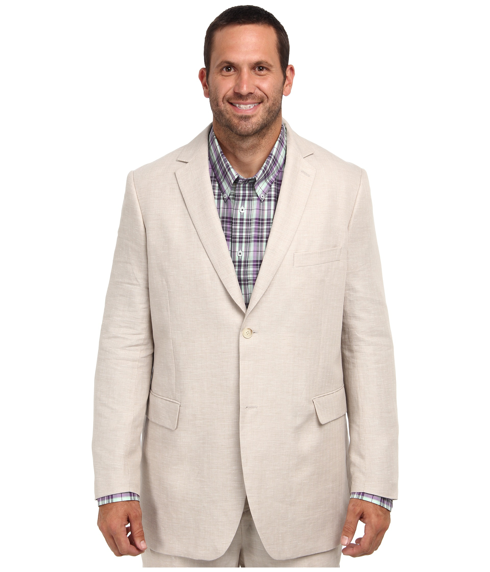 Lyst - Perry Ellis Big and Tall Linen Suit Jacket in White for Men