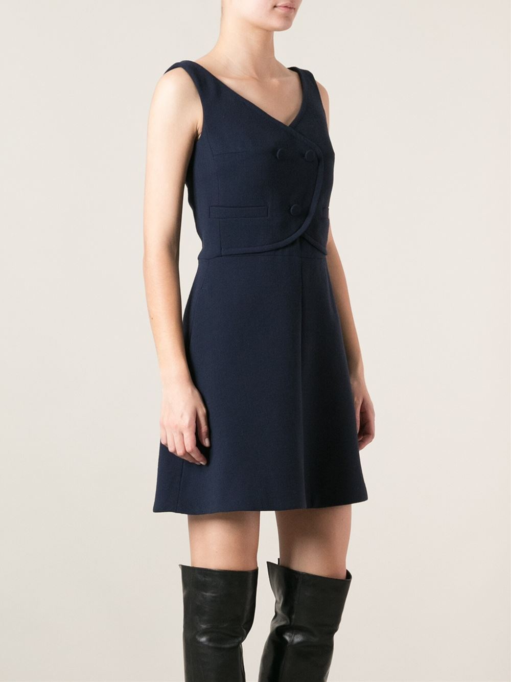 Lyst Carven Waistcoat Dress in Blue