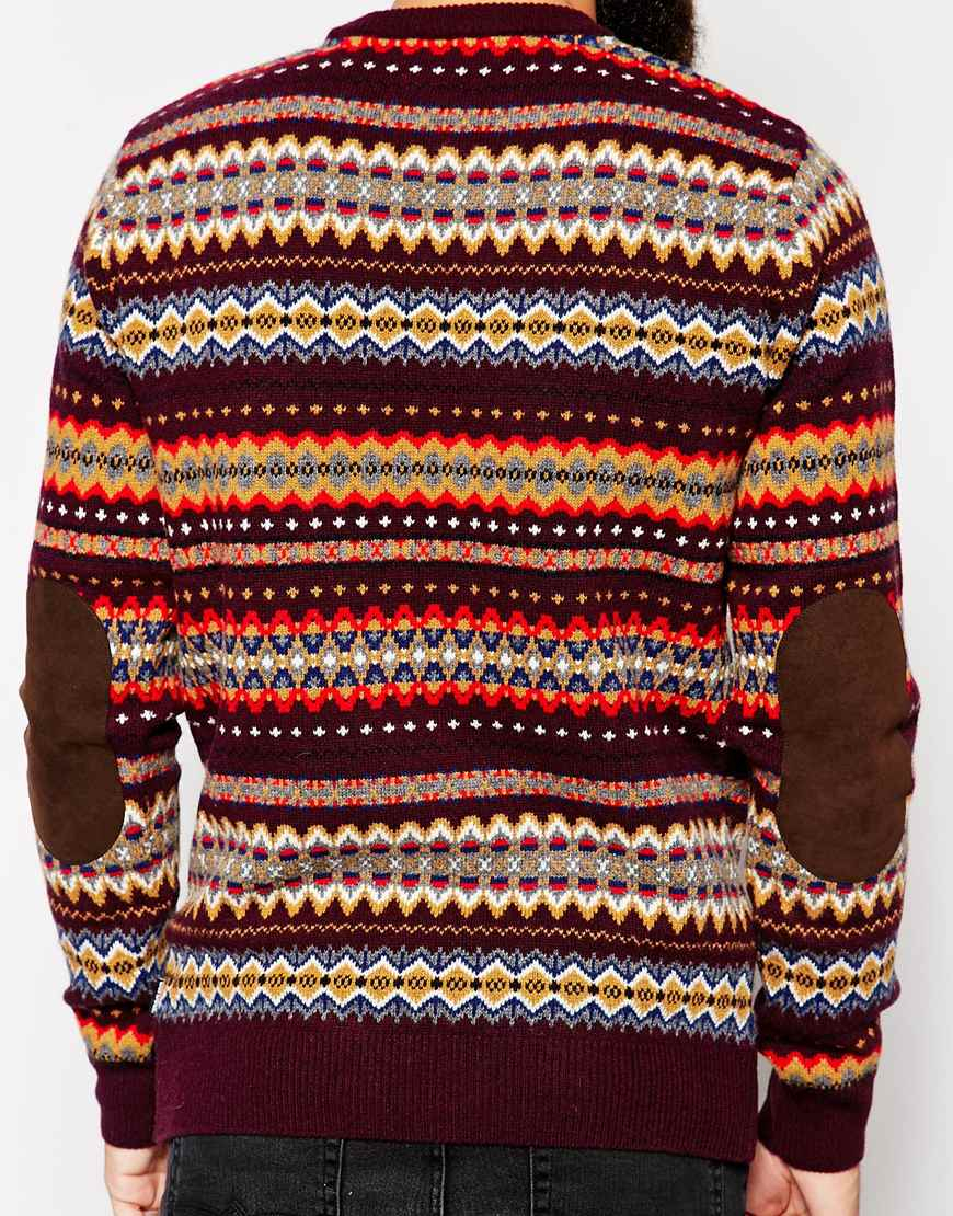 Barbour Fair Isle Crewneck Jumper in Multicolor for Men (Red) Lyst