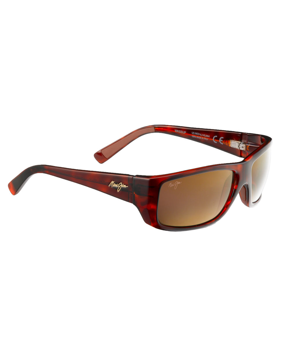 Maui jim Wassup Polarized Rectangular Sunglasses in Brown for Men | Lyst