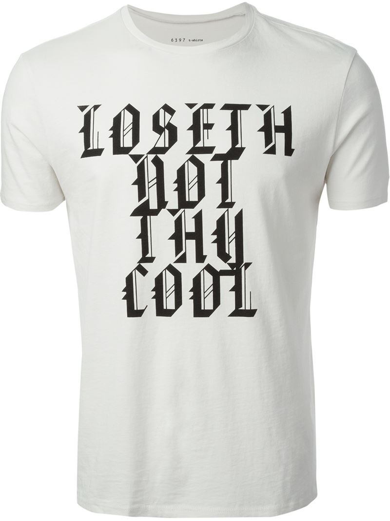 6397 Printed Cotton T-Shirt in White for Men - Lyst