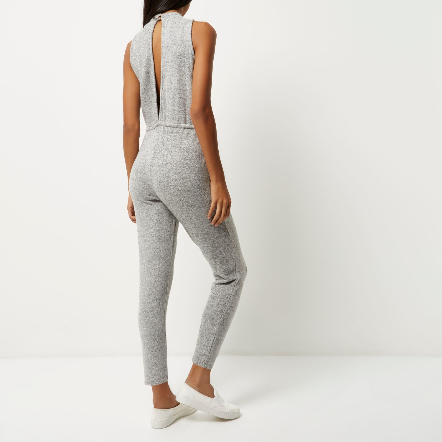 grey jersey jumpsuit