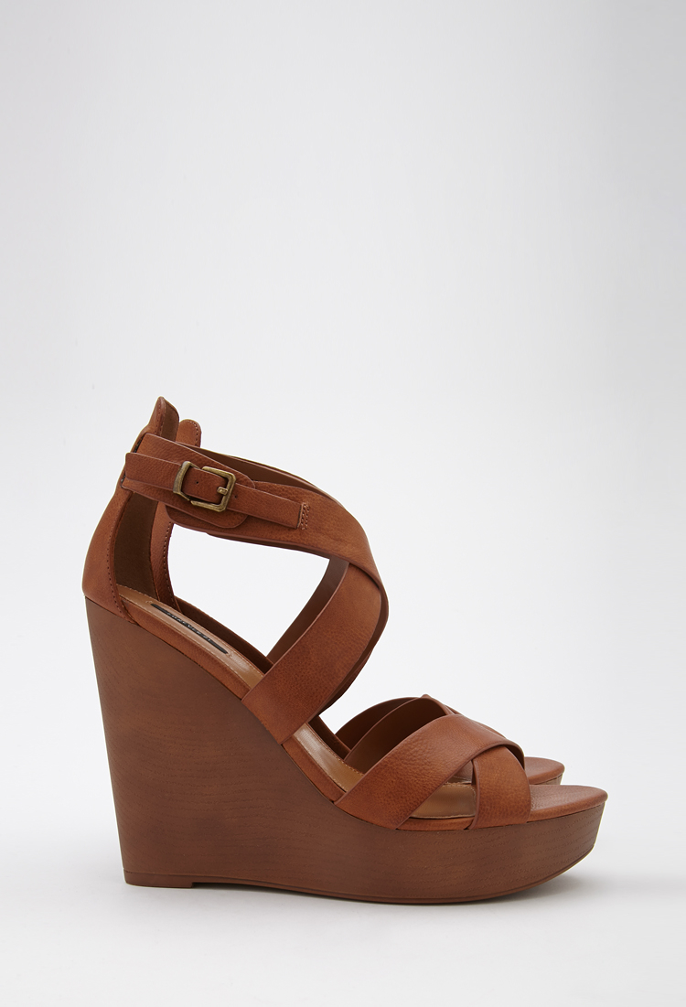 leather strappy wedges