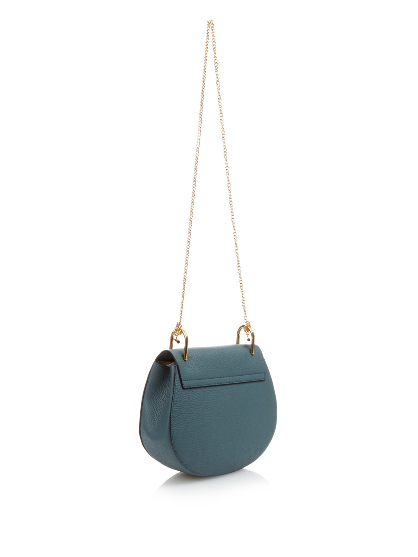 Chlo Drew Small Leather Cross-Body Bag in Blue (LIGHT BLUE) | Lyst