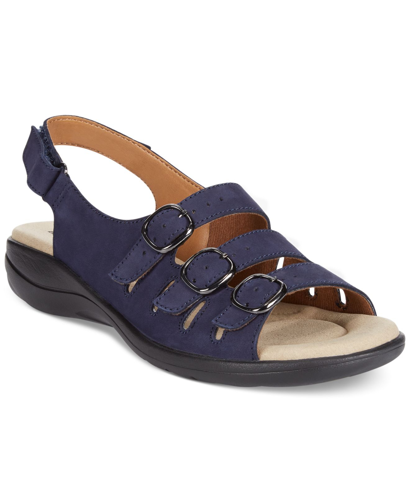 Clarks Collection Women's Saylie Medway Flat Sandals in Blue | Lyst