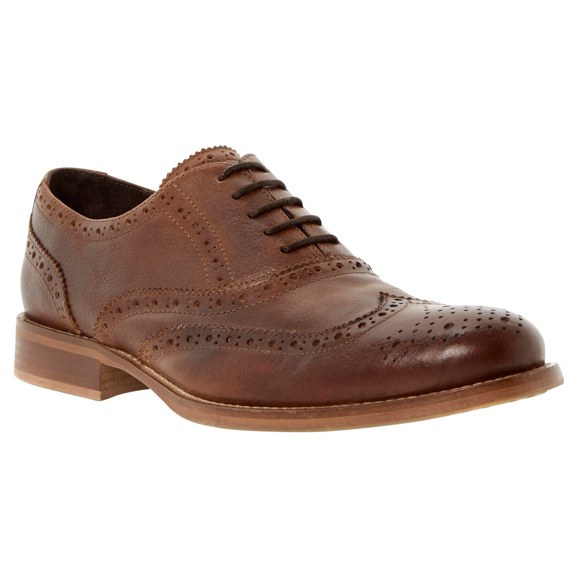 Bertie Leather Byron Brogue Shoes in Tan (Blue) for Men Lyst
