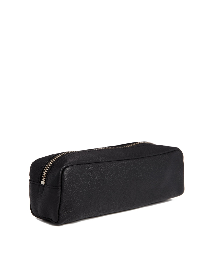 Lyst Asos Leather Pencil Case in Black for Men