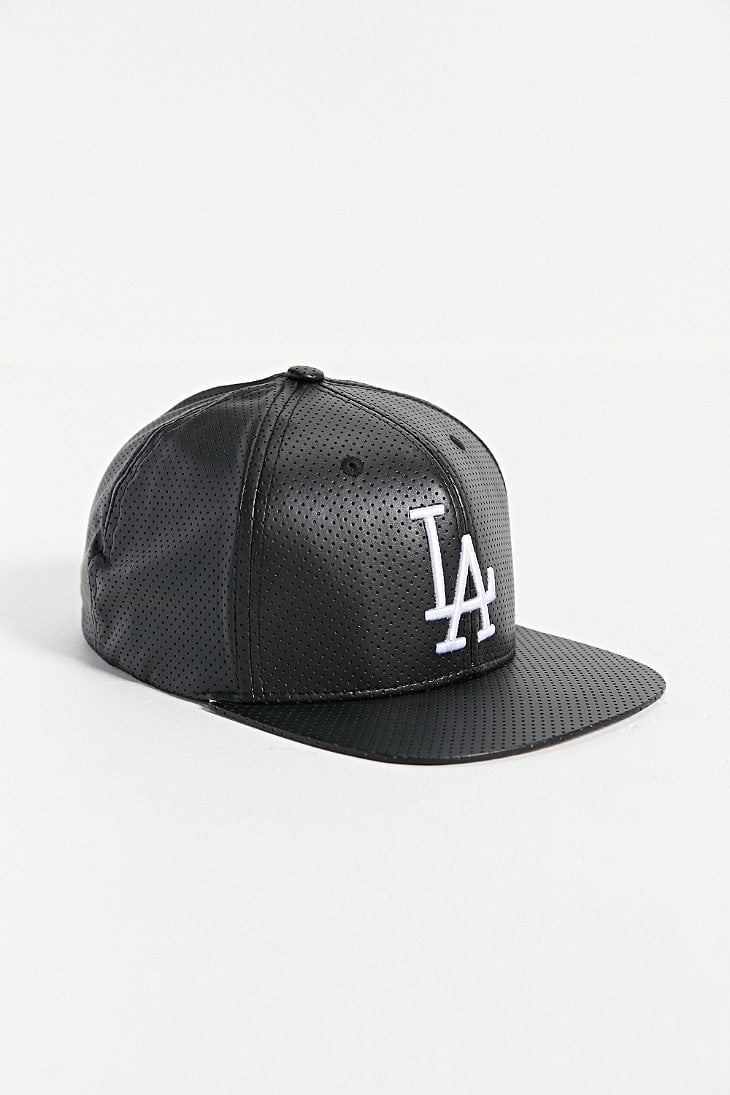 American Needle Faux Leather L.A. Dodgers Hat in Black for Men | Lyst