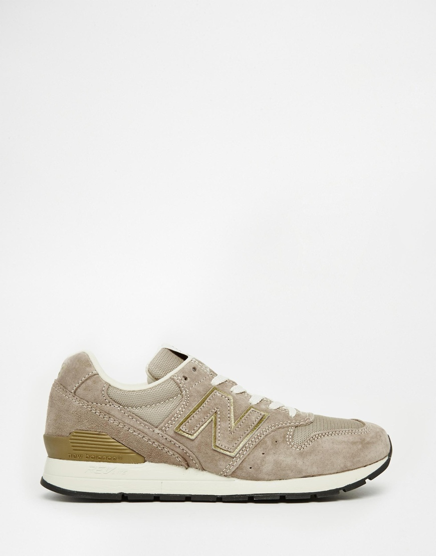 new balance 996 beige leather trainers