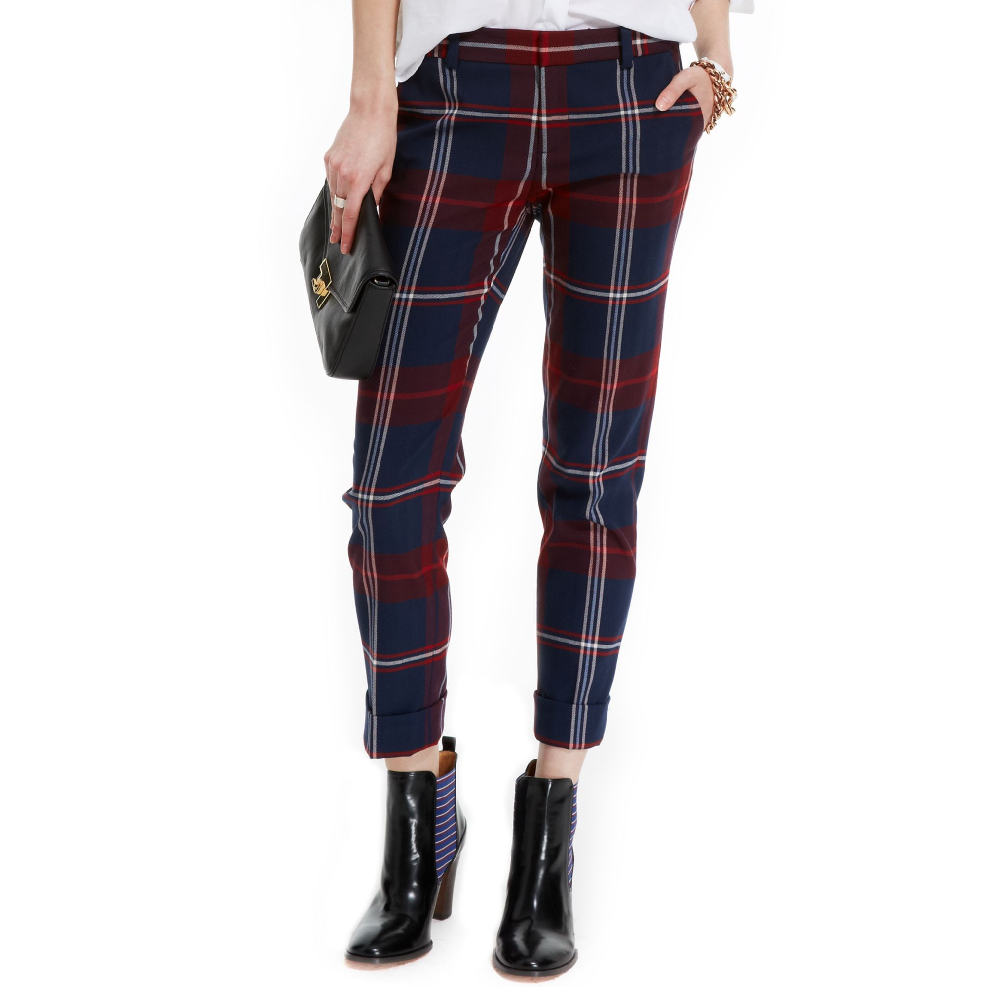 Tommy Hilfiger Plaid Cropped Pants - Lyst