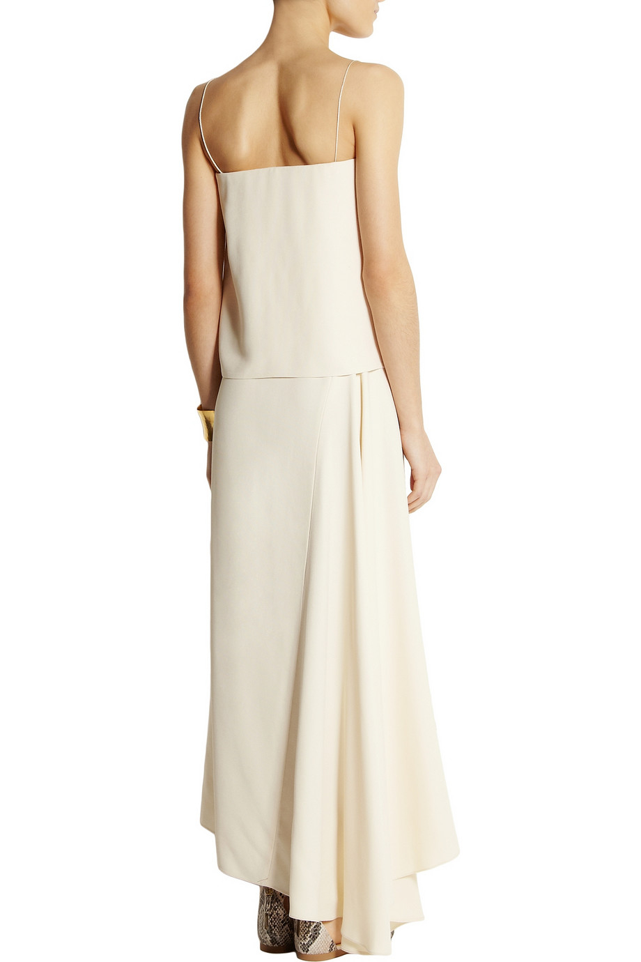 The Row Barnabe Layered Crepe Dress in Cream (Natural) - Lyst