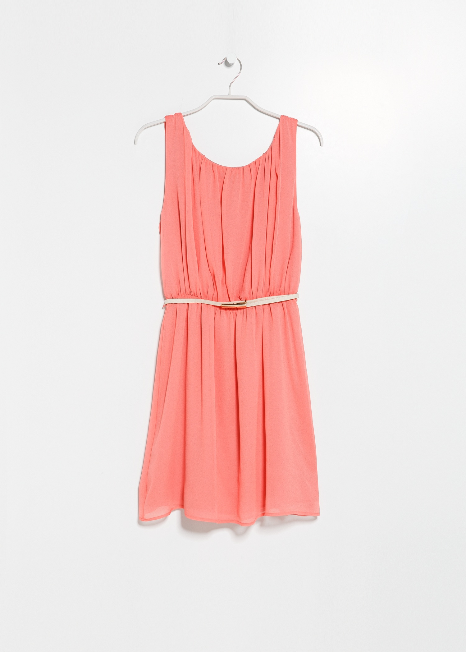 Lyst Mango Pleated Flowy Dress in Orange