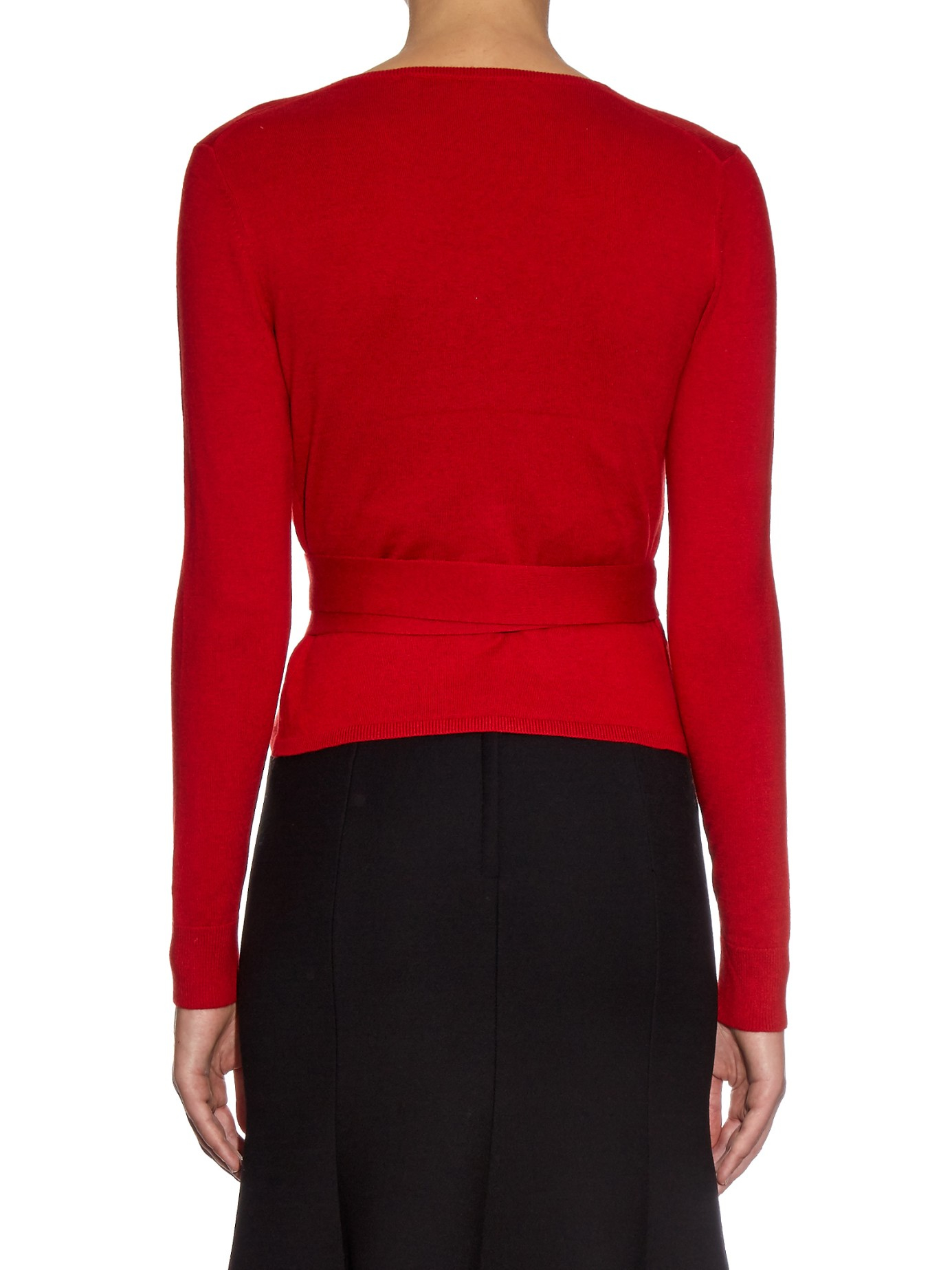 Diane von Furstenberg Ballerina Wrap Cardigan in Red | Lyst