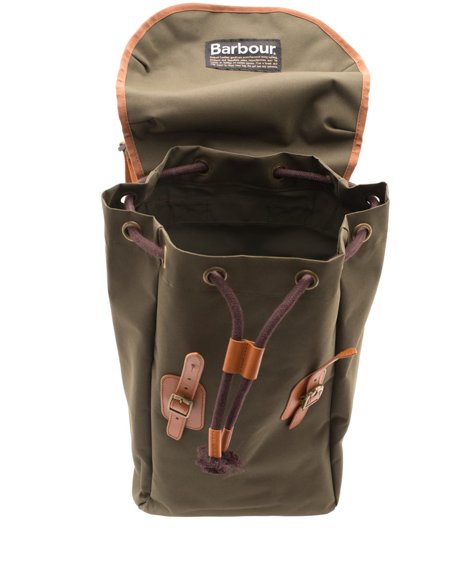 Barbour Olive Lachie Waxed Cotton Backpack in Green for Men - Lyst