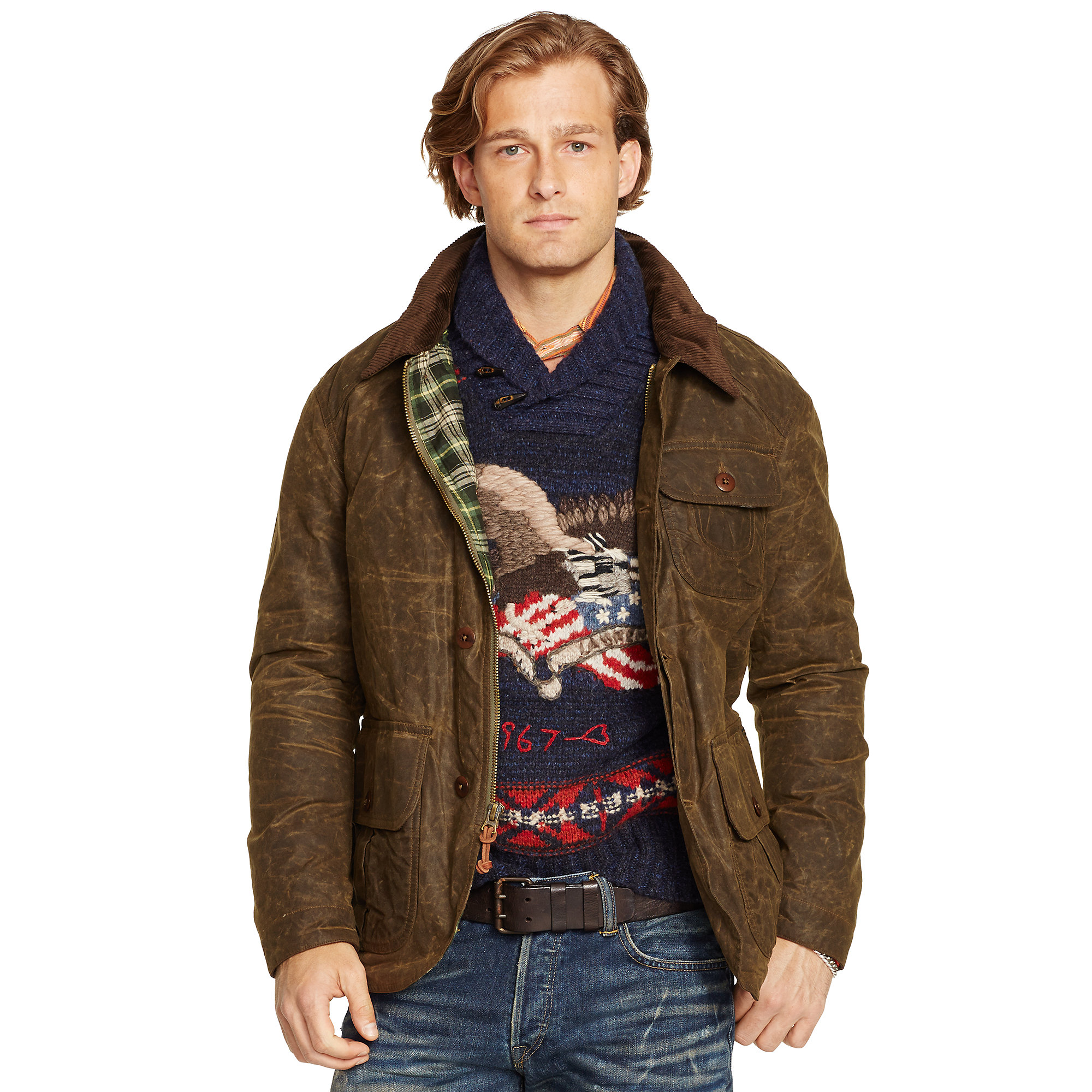 Polo Ralph Lauren Oilcloth Hunting Jacket in Green for Men | Lyst