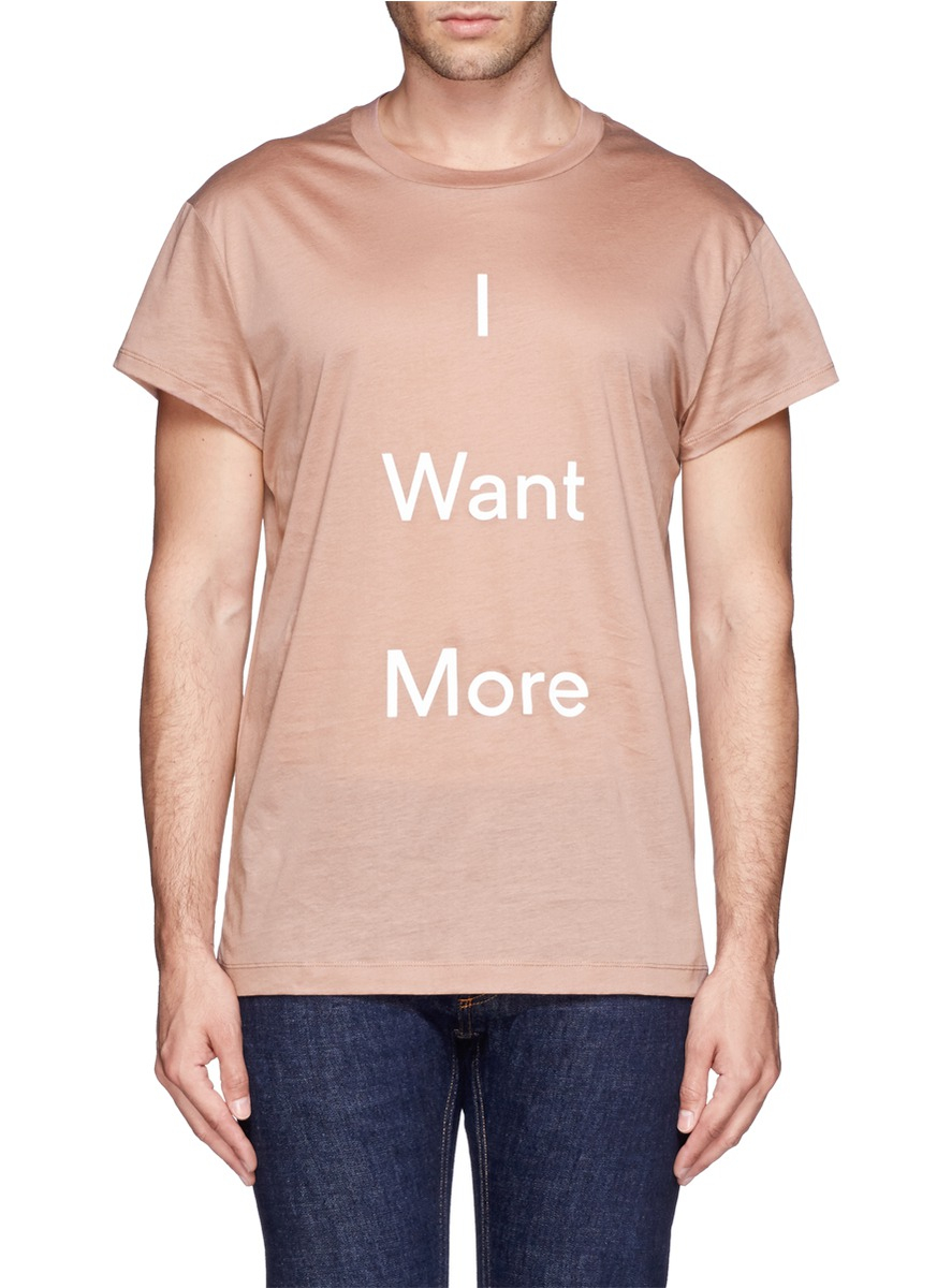 Acne Studios 'i Want More' T-shirt in Pink for Men | Lyst