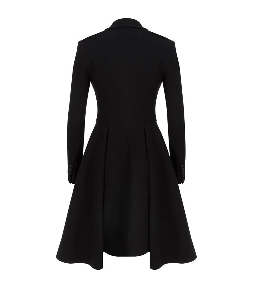 Givenchy Fit And Flare Wool Princess Coat in Black - Lyst