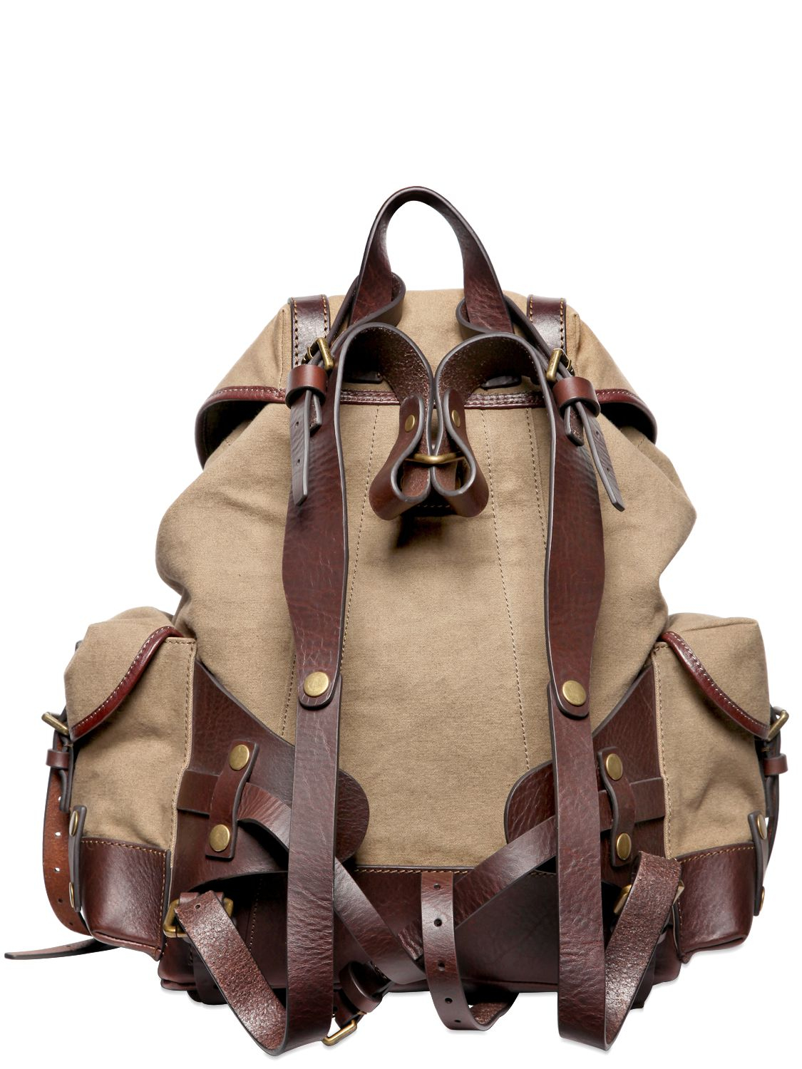 DSquared² Cotton Canvas Leather Backpack in Military Green (Natural) for Men - Lyst
