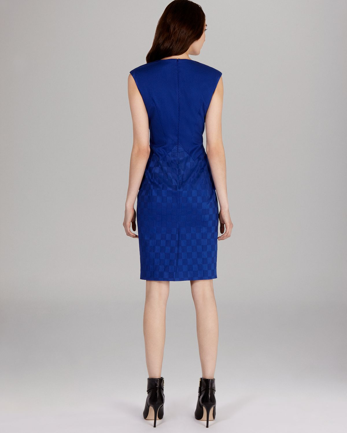 Lyst Karen millen Dress Textured Dot Shift in Blue