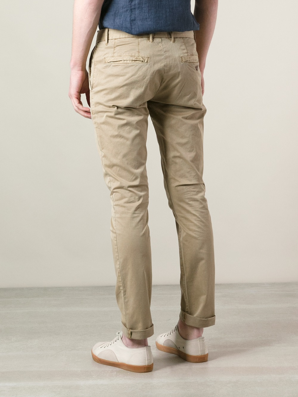 Armani Jeans Chino Trousers in Natural 