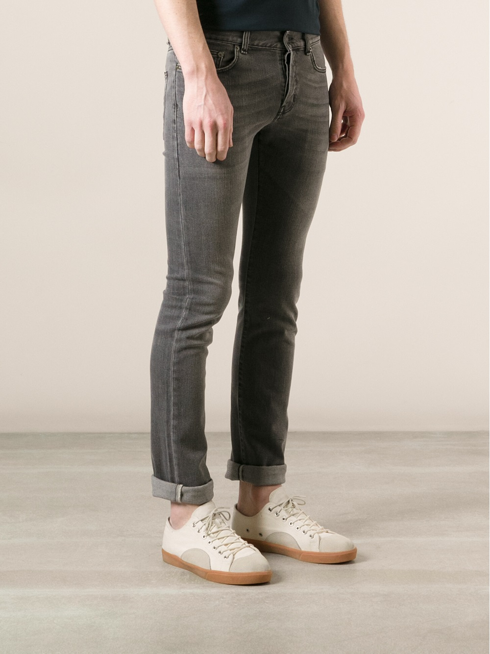 Saint Laurent Stone Washed Jeans in Grey (Gray) for Men - Lyst