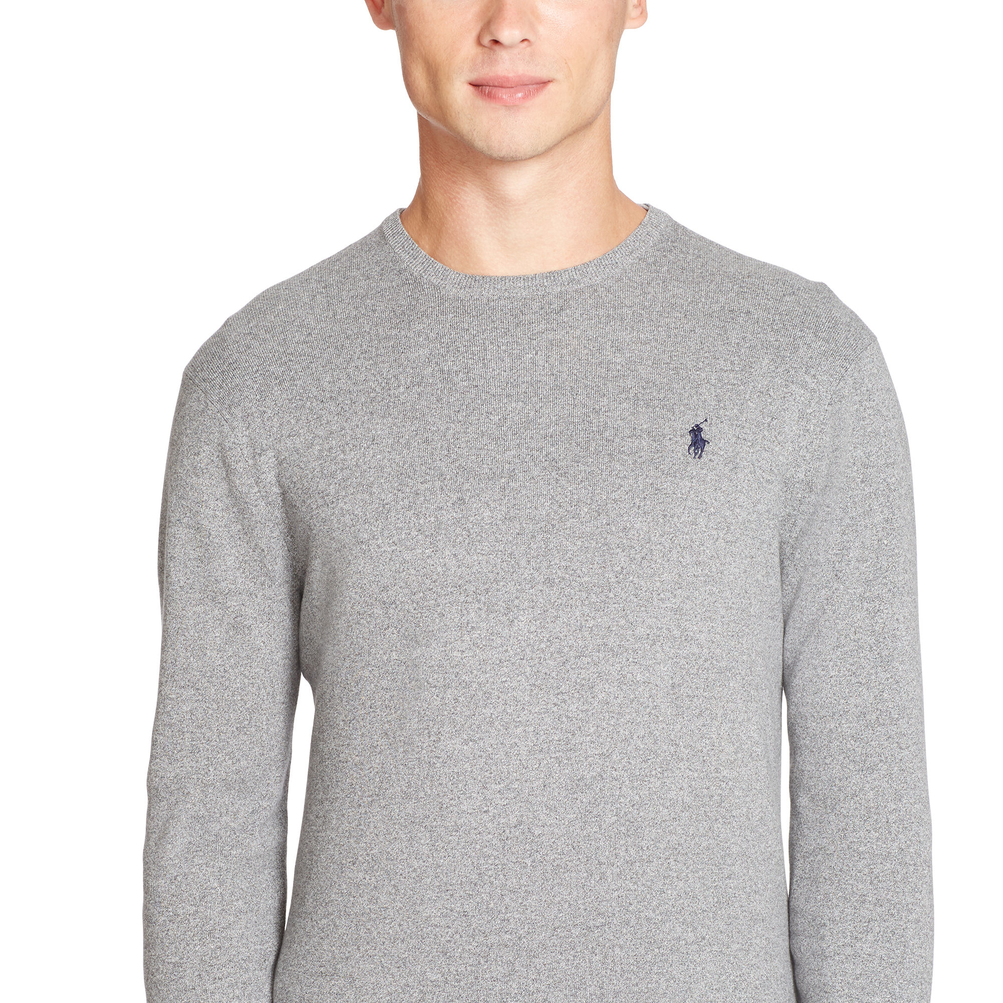 Polo Ralph Lauren Pima Cotton Crewneck Sweater in Grey Marl (Grey) for Men  - Lyst
