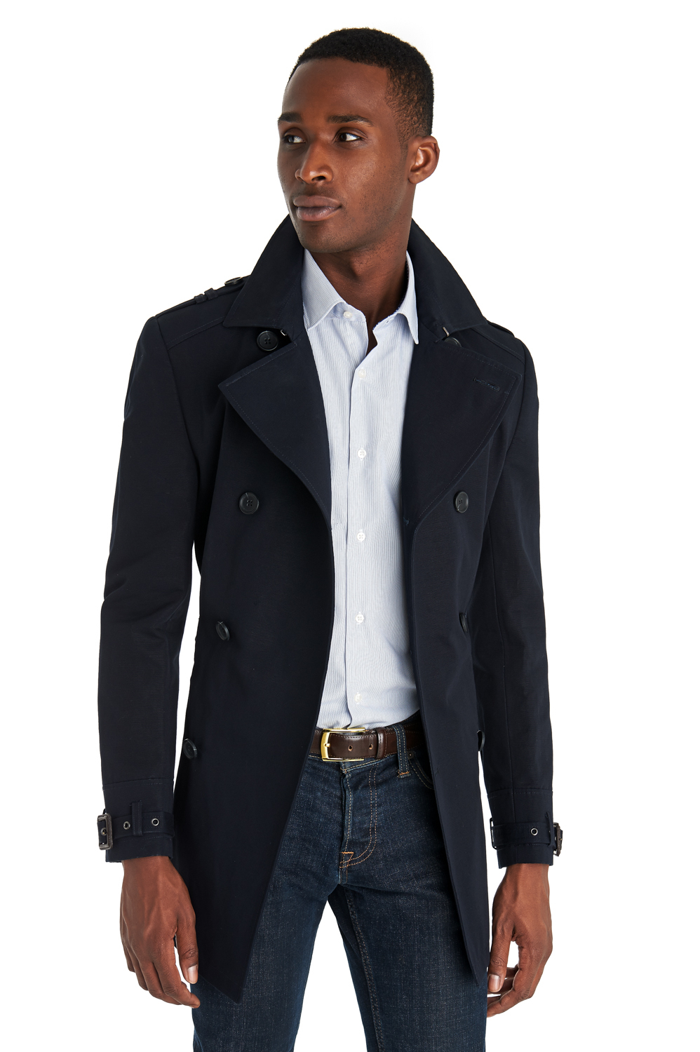 French connection Tailored Navy Rain Mac in Blue for Men | Lyst