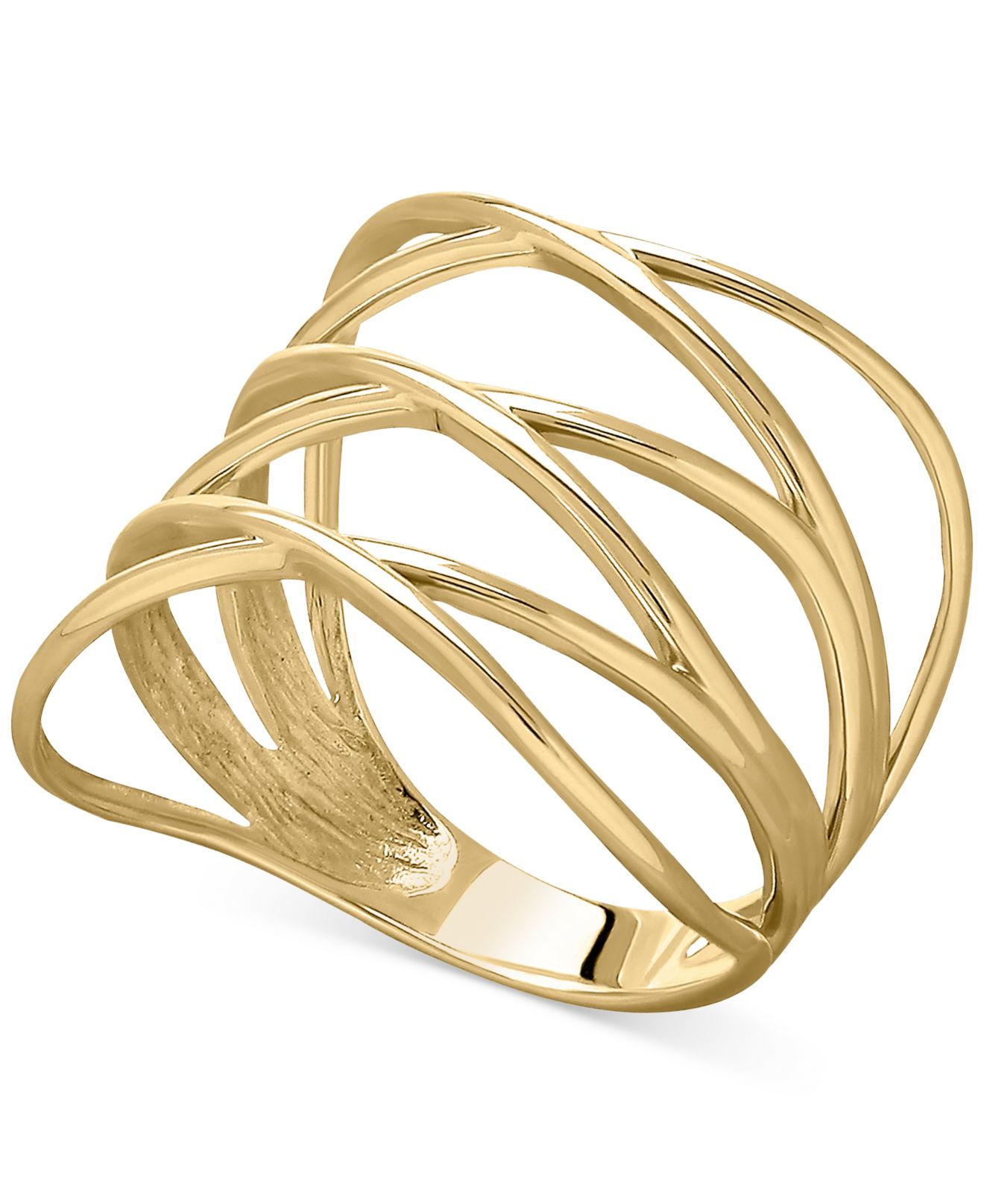  Macy s  Openwork Crossover  Ring  In 14k Gold in Gold Save 