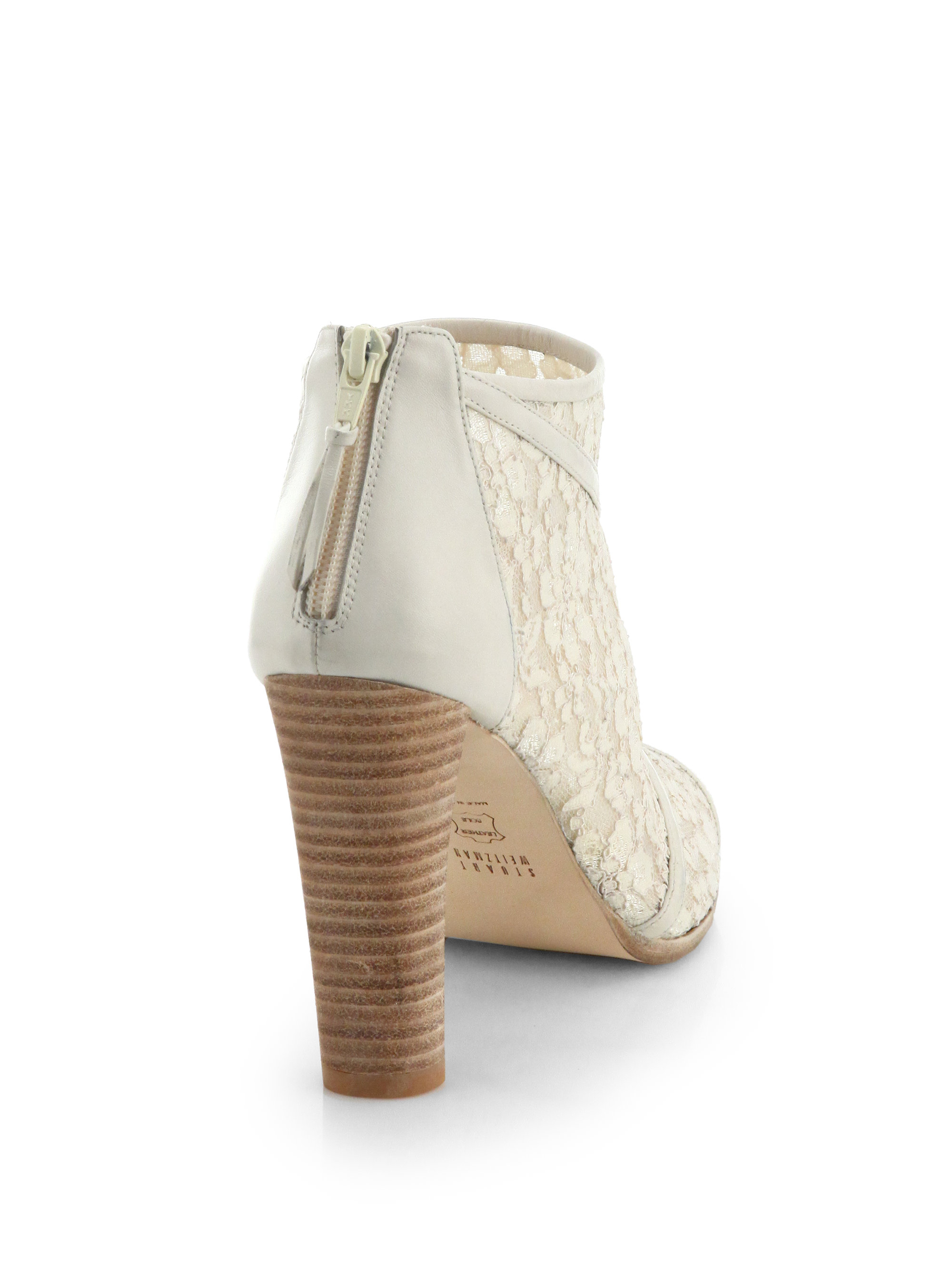 ivory lace booties